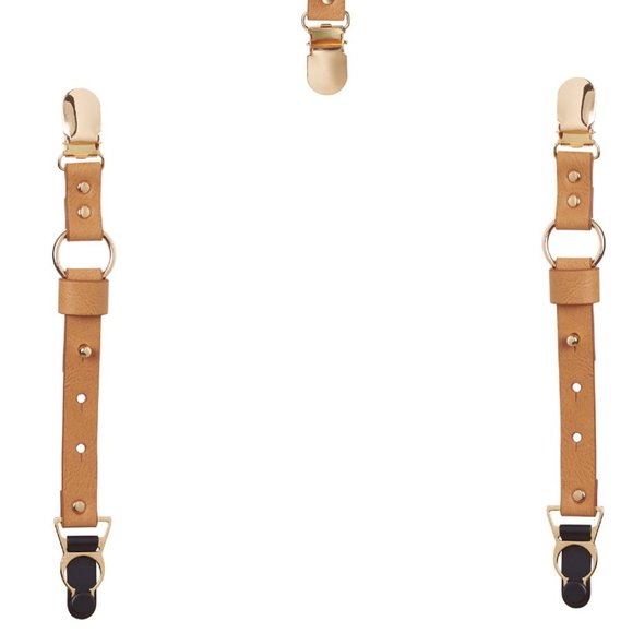 BIJOUX new SUSPENDER BELT & GARTERS 'MAZE' One Size NWT Tan Brown SEXY! gift - Picture 8 of 8